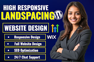 design a professional landscaping website, lawn care website gardening website