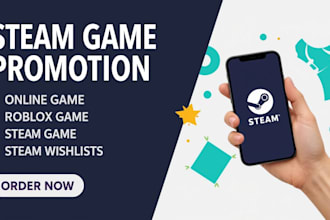 do steam game promotion, wishlist boosting, and marketing for your steam game