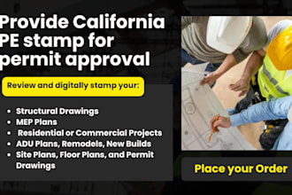 provide california pe stamp for permit approval
