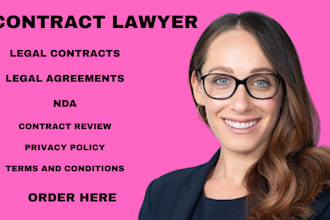 draft and review legal contracts, agreements, ndas as your lawyer
