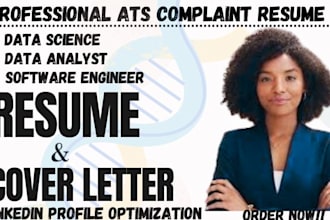write you a data science, data analyst, software engineer and resume writing
