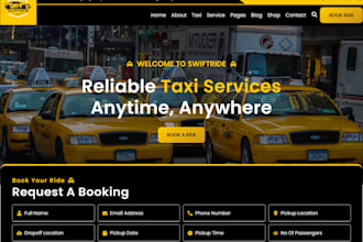 create taxi booking website, taxi booking, chauffeur website, limousine website