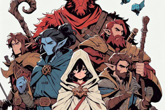 draw dnd character art design, fantasy, game art