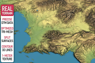 3d terrain model,topographic, elevation, contour,dem mapping,landscape site plan
