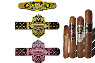do modern cigar label, cigar band, cigar ring and cigar box logo design
