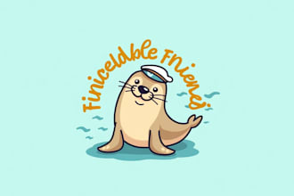 design sea seal mascot logo with unlimited revision