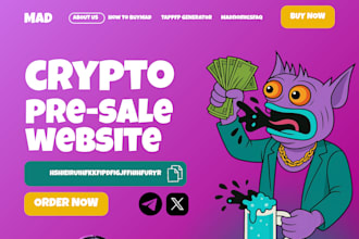 presale website memecoin website web3 dapp crypto nft website ico website