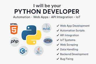 be your expert python developer for automation, web app API integration, and iot