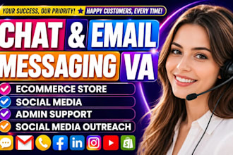 linkedin outreach, cold email, SMS, live chat, social media VA, ecommerce VA