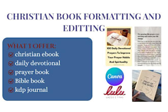 do editing formatting christian ebook daily devotional bible prayer book journal