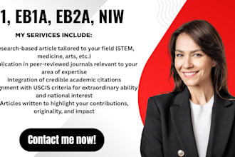 write and publish peer reviewed articles with citations for eb1 eb1a niw eb2a