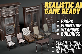 design and texture realistic 3d props and assets