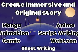 ghostwrite write comic anime manga animation webtoon copy book script writing