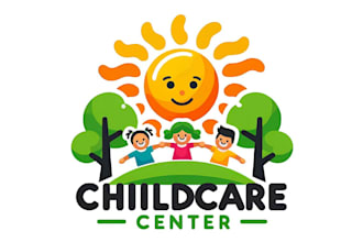 create daycare childcare baby shop and kids logo