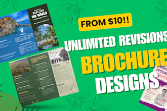 design a promotional bi and tri fold any business brochure