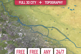 be your gis engineer,3d terrain design,contour map,topography model,campground