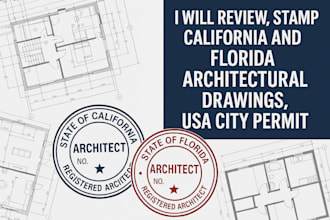 review, stamp california and florida architectural drawings, USA city permit