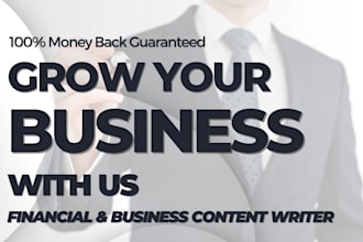 write expert business and finance articles or blog posts