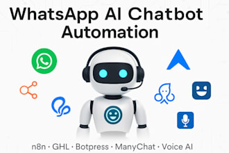 build whatsapp ai chatbot automation n8n ghl botpress manychat voice ai agent