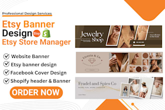 design attractive etsy banner, shopify banners, etsy logo, hero images