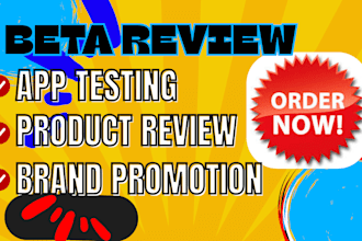 beta read, test and honestly review your app, game website or book, promotion