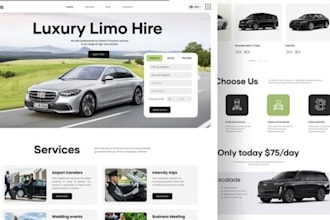 design limousine website car rental  chauffeur website taxi booking website