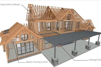 do 2d floor plan, floor and roof trusses, framing in chief architect