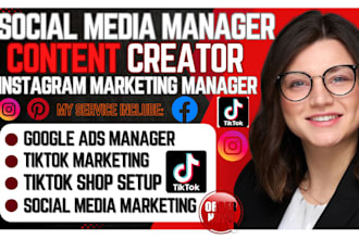 be your social media instagram marketing manager tiktok shop and content creator