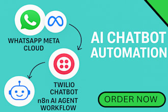 setup whatsapp meta cloud tms chatbot twilio studio n8n ai agent workflow