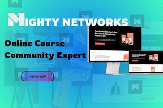 setup mighty networks community,landing page, online courses