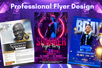 design birthday flyer, church flyer and any event flyer design