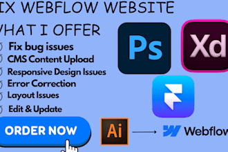 fix webflow issues webflow bugs and responsive issues woocommerce bugs