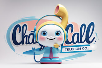 design telephone mascot logo in very short time