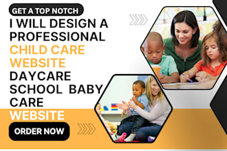 design a professional child care website daycare school website baby care