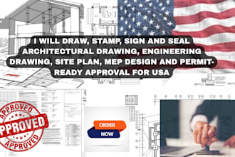 draw stamp architectural engineering drafting foundation mep plan city permit