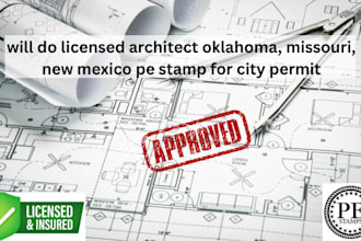 do licensed architect oklahoma, missouri, new mexico pe stamp for city permit