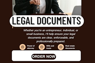 professionally draft legal contracts, agreements, forms, letters and policies