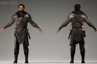 detail 3d game character, ue5 control rig, aaa texture, fbx glb model animation