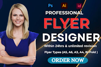 do flyer design, business flyer, even flyer, brochure design within 24hrs