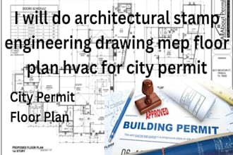 do architectural stamp engineering drawing mep floor plan hvac for city permit