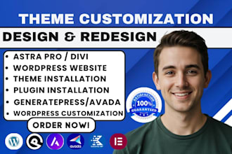 build generatepress, astra pro, avada, kadence, divi website from scratch