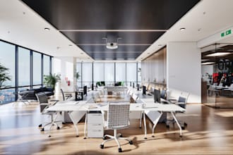 redesign commercial space, render office interior, co working, conference room