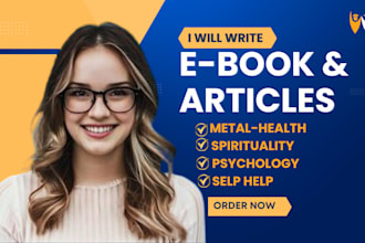 write self help ebooks, ghostwrite health articles and medical ebook