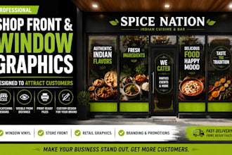 design eye catching shop front and window graphics