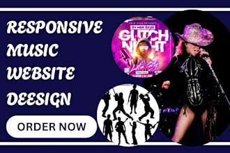build responsive music artist website dj podcast  radio streaming website