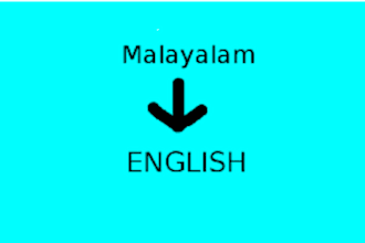 do english language translation into malayalm language and vice versa