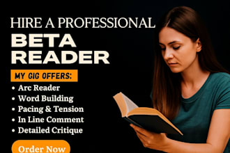 beta read and provide honest and insightful feedback on your manuscript