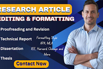 edit format and proofread, thesis dissertation research article academic paper