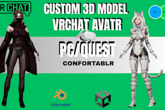 create a custom vrchat avatar, furry or anime 3d model