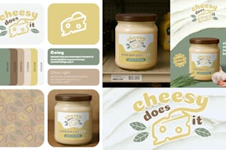 design a logo with branding kit and mockups